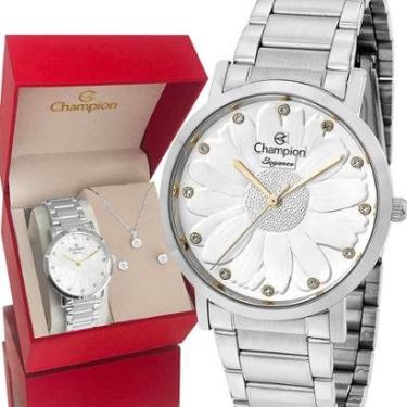 Imagem de Relógio Feminino Champion Prata Analógico Top Original Luxo-Feminino