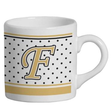 Imagem de Caneca Small Alfabeto Poá Branco 180ml - Cerâmica Regina