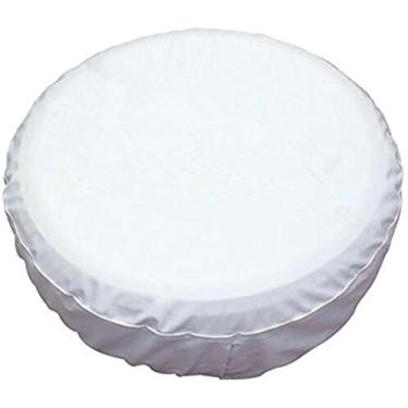 Imagem de HeaLiNK capa de pneu sobressalente, couro PVC à prova d'água com bandeira americana à prova de poeira e rodinhas para Jeep Liberty Wrangler SUV Camper Trailer AcessóriosHEALiNK 14 inch for diameter 23"-27" branco SPT0098