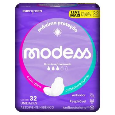 Imagem de Absorvente Íntimo Suave Com Abas Modess 32un Evergreen