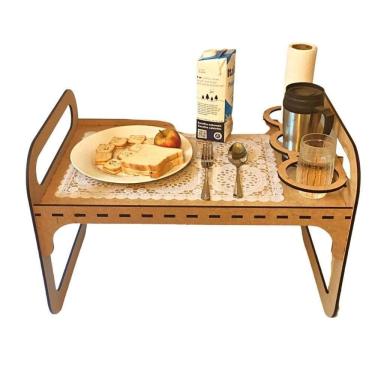 Imagem de Bandeja Café Da Manhã-colo Em Mdf - Com Suporte Para Copos