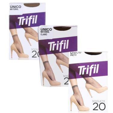 Imagem de Meia Soquete Feminina Social Básica Fio 20 - Trifil, Natural, Único