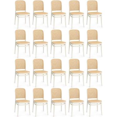 Imagem de Kit 20 Cadeiras De Jantar Roma Para Sala E Cozinha - Branco