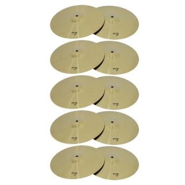 Imagem de Kit 5 Pares de Pratos Splash para Bateria 12" Liga de Aço New York