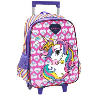 Imagem de Mochila De Rodinhas Infantil Unicórnio Up4you Roxa