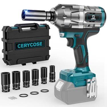 Imagem de Chave de impacto sem fios de 1/2 polegadas para bateria Makita de 900 pés LBS com 6 tomadas e caixa de ferramentas durável, pistola de impacto sem escova, inclui luz de trabalho LED, driver de