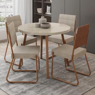 Imagem de Conjunto Sala de Jantar 4 Cadeiras Dália Carraro Petra Rose