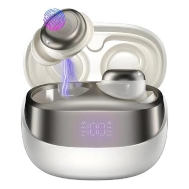 Imagem de Fone de Ouvido Bluetooth 5.4 TWS c/Display Digital Sem Fio 47h Bateria Hi‑Fi Microfone e IPX7 (Branco)