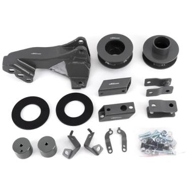 Imagem de maXpeedingrods Kit De Nivelamento 2,5" Para Ford F250 F350 F450 2011-2022 Super Duty 4Wd, Espaçador Mola Suspensão Dianteira Com Suporte Realocação Barra Esteira, Cinza