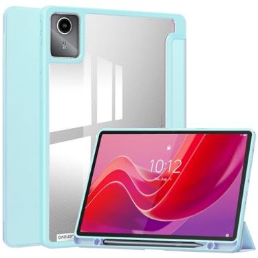 Imagem de YRH Capa para Lenovo Tab M11 de 11 polegadas com suporte para caneta, capa protetora de TPU macio de acrílico transparente transparente para tablet Lenovo M11 TB330FU, azul celeste