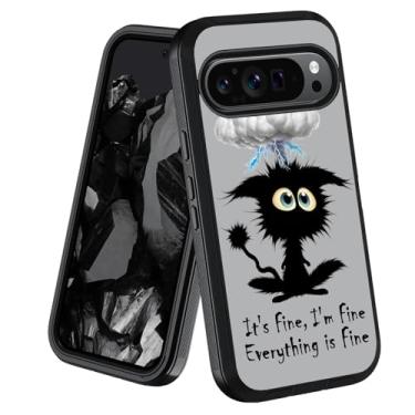 Imagem de stmedazm Capa para Google Pixel 10 Pro XL e Google Pixel 9 Pro XL, resistente de grau militar [3 camadas], à prova de poeira, à prova de choque, capa protetora de corpo inteiro, gato engraçado - It's