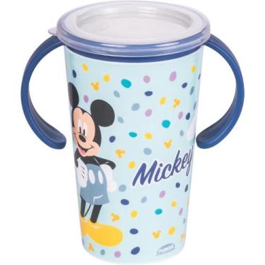 Imagem de Copo Magic 360 Com Alça e Válvula Antivazamento 280ml Plasútil, Mickey