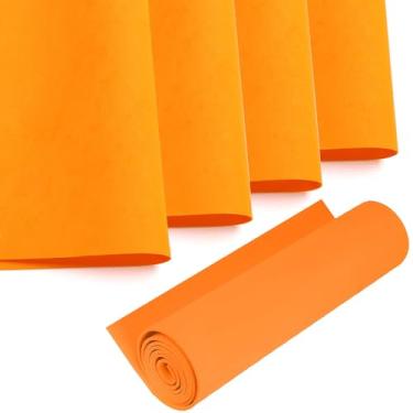 Imagem de SKYPRO 5 peças de rolo de folha de espuma vinílica acetinada laranja, 40 x 40 cm, para artesanato em sala de aula, recortes, decoração de casamento, projetos DIY (2 mm de espessura)