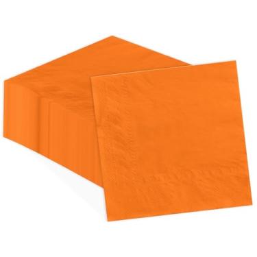 Imagem de Grencian 100 peças de guardanapos de papel laranja guardanapos de outono guardanapos de coquetel toalhas de mão descartáveis para banheiro cozinha toalhas de jantar guardanapo para casamento