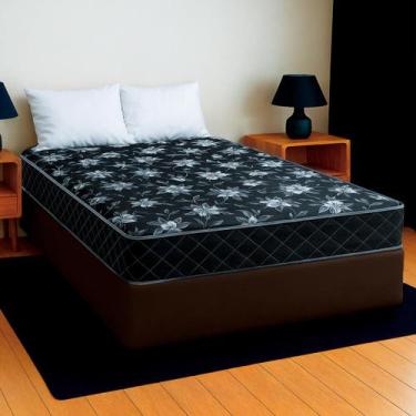 Imagem de Cama Box Casal Marrom + Colchão Paris D33 PoliConfort
