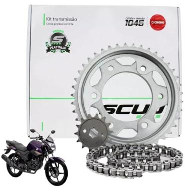 Imagem de Kit de Transmissão SCUD para Yamaha Fazer 150 2014+, Coroa 41D, Pinhão 14D, Corrente 428H