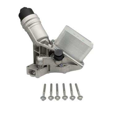 Imagem de NOVAPARTS 11428583895 Carcaça de filtro de óleo de alumínio para BMW 340i 440i 540d 540i 640i 640i 740i 740i M240i xDrive X3 X4 3.0L conjunto do refrigerador de óleo do motor #11428583901 926453 1