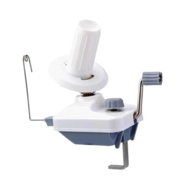 Imagem de Colaxi Enrolador de fios manual, suporte para bolas de lã, manivela, compacto, manual, doméstico, enrolador de fios para novelos de linha, Cinza