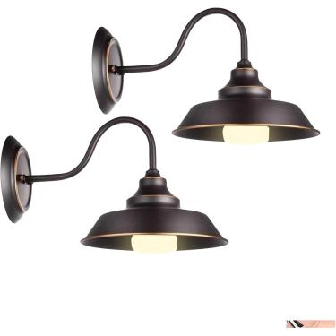 Imagem de Luminária De Parede Operada Por Bateria Sem Fio Para Celeiro, Nenhuma Luminária De Parede De Banheiro Antigo Com Fio, Com Lâmpada Remota & Regulável, Iluminação De Montagem, 2pack