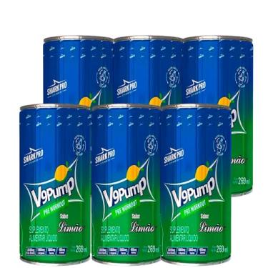 Imagem de V9 Pump Drink Bebida Pré-Treino (Pack 6 Latas de 269ml) Shark Pro Sabor Limão