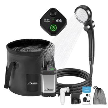 Imagem de Chuveiro de acampamento portátil WADEO 6000mAh recarregável 5L