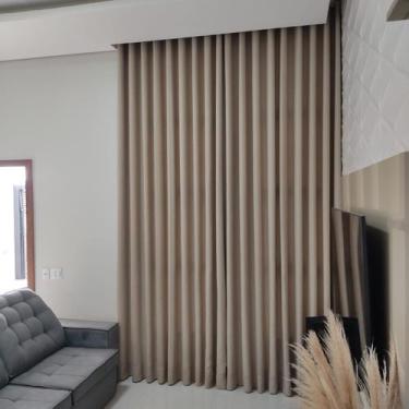 Imagem de Cortina Gase De Linho Com Forro Blackout 5,00x4,35 Janela Porta Quarto