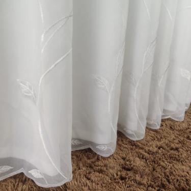 Imagem de Cortina Alto Padrão Voil Bordada Com Forro Microfibra Sala 5,00x2,60 -