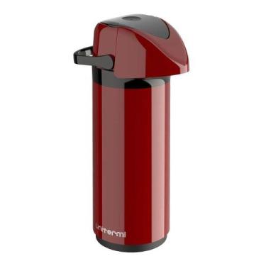 Imagem de Garrafa Térmica Pressão Verona Unitermi 1 Litro Café Chá, Vermelha