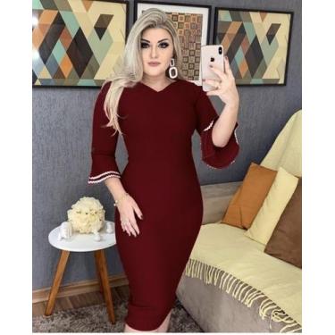 Imagem de Vestido Midi Plus Size Raquel Moda Evangélica Feminina - Miss Flower, 