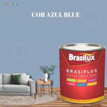 Imagem de Tinta Semi Brilho Cor Azul Petróleo 800ml Brasiplus Acrílica Lavável. 