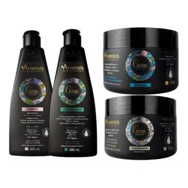 Imagem de Kit Arvensis Cachos Shampoo Condicionador Geleia Máscara