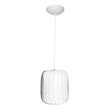 Imagem de Luminária Pendente Moderno Sala Balcão Esmeralda 20Cm Branco - Caroá