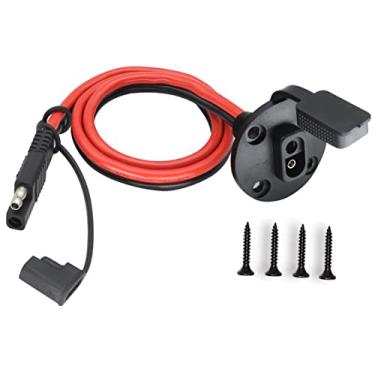 Imagem de HCFeng Cabo de tomada de alimentação SAE 10AWG SAE conector de porta lateral com 4 parafusos à prova de intempéries, cabo de extensão de porta lateral Soc-ket para carregador de bateria de gerador