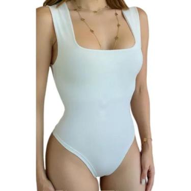 Imagem de Body Suplex Feminino Regata Alça Larga Decote Quadrado Tam M - Store P