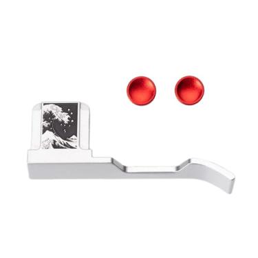 Imagem de Punho de polegar de metal com capa de sapata quente ondas do oceano para câmera Fujifilm X100V/X100VI Hot Shoe Punho de mão para polegar (Kanagawa Ocean Waves)