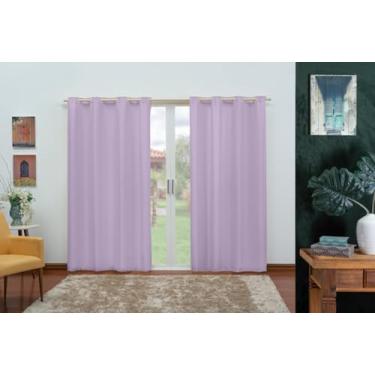 Imagem de Cortina Roma para Sala e Quarto, 5,00 x 2,20 Metros, 2 Folhas, Microfibra, Decorativa (LILAS)