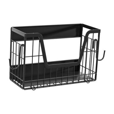 Imagem de Fenteer Prateleira lateral para geladeira, cesto de frutas e vegetais, porta-tempero para geladeira, lavanderia, banheiro, quarto, casa, Preto