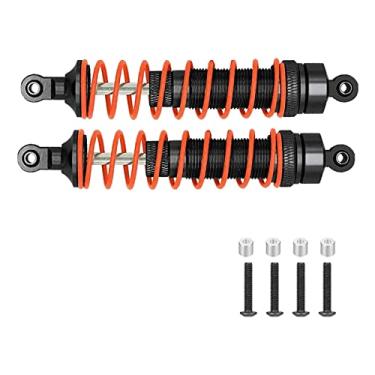 Imagem de ARRCat 2 peças de amortecedores dianteiros para 1/10 Arrma Bigrock 4X4 Granito 4X4 Senton 4X4 Vorteks 4X4 Typhon 4X4 RC Truck, alumínio completo Big Bore Shock Hops Up, substitui AR330550 AR330551, cinza