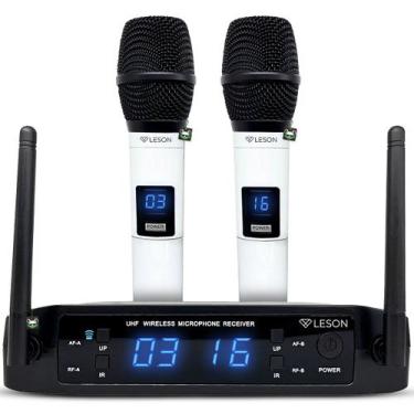 Imagem de Microfone Duplo Sem Fio UHF Profissional Dinâmic LS916 Leson