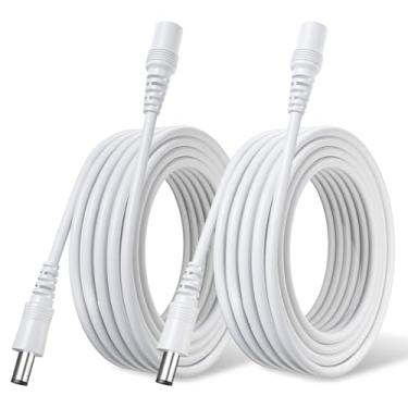 Imagem de Cabo de extensão de energia, pacote com 2, 10 m, 2,1 mm x 5,5 mm, compatível com cabo adaptador universal de 12 V CC ou carregador de parede para câmera de segurança IP/sistema DVR/NVR (pacote com 2,
