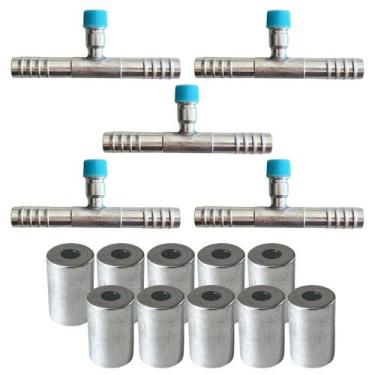 Imagem de Kit Caneca E Emenda Com Ventil R134 10mm Alumínio 15 Unidades - LETÍCI