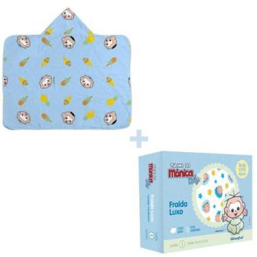 Imagem de Kit Toalha de banho e Fralda de Pano Turma da Mônica Menino - Incomfra