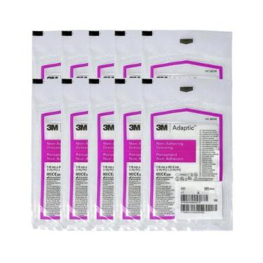 Imagem de Kit 10 Curativo Não Aderente Adaptic 7,6 X 20,3Cm 3M