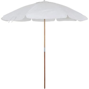 Imagem de Guarda Sol 2,20 Metros em Bagum Guararapi Branco com Cabo de Madeira B