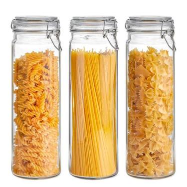 Imagem de Conjunto de potes de vidro ComSaf 1,8 L herméticos com tampas para arm