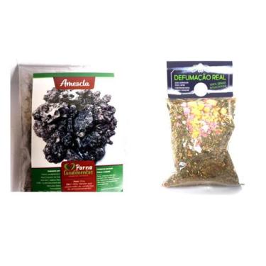 Imagem de Amescla Resina Breu Branco Defumação Espiritual Defumador Limpeza Prot