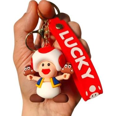 Imagem de Chaveiro 3d Toad Cogumelo Mario Bros Personagem Coleção Chave Carro An