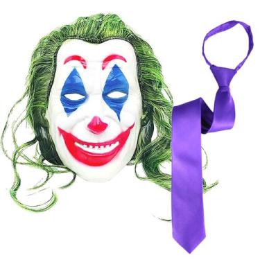 Imagem de Kit Acessório Fantasia Coringa Halloween Carnaval Cosplay: Máscara + G