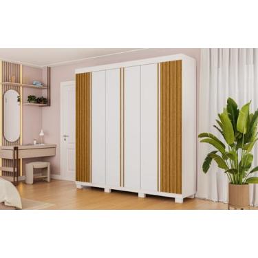 Imagem de Guarda Roupa de Casal Elisa Acp Móveis MDF 06 portas, BRANCO CINAMOMO,