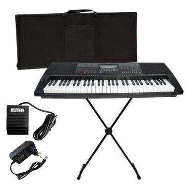 Imagem de Kit Teclado Key Power KP-500 + Estante + Pedal + Bag